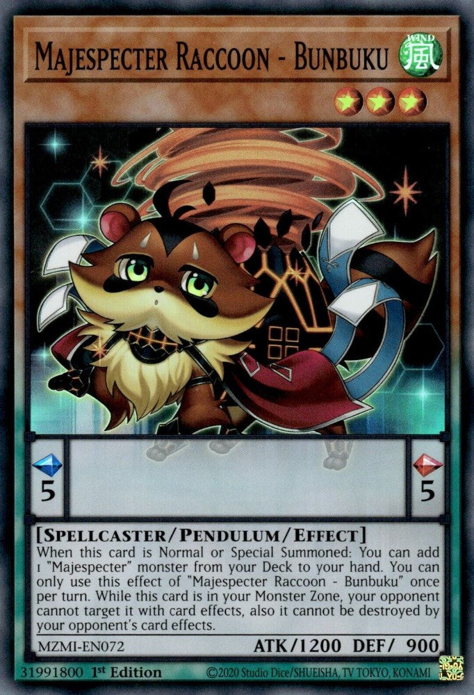 Majespecter Raccoon - Bunbuku — Maze of Millennia (MZMI-072) Yu-Gi-Oh! card