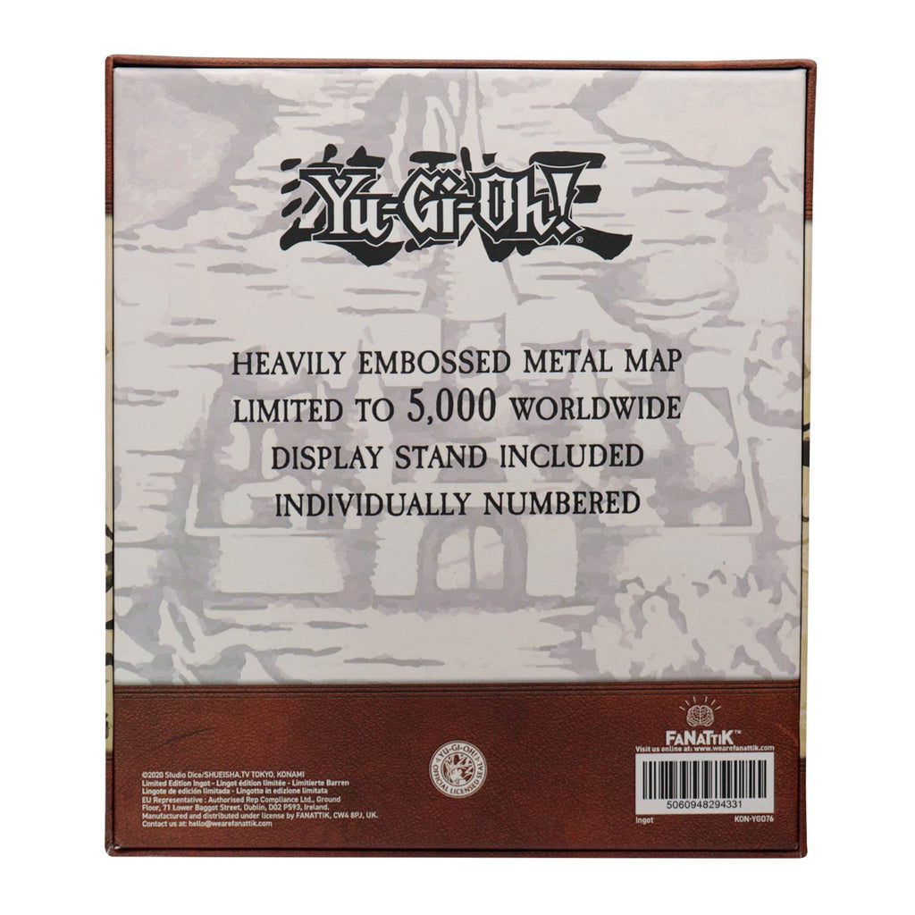 Achterzijde van de verpakking van de Yu-Gi-Oh! Duelist Kingdom Metal Map