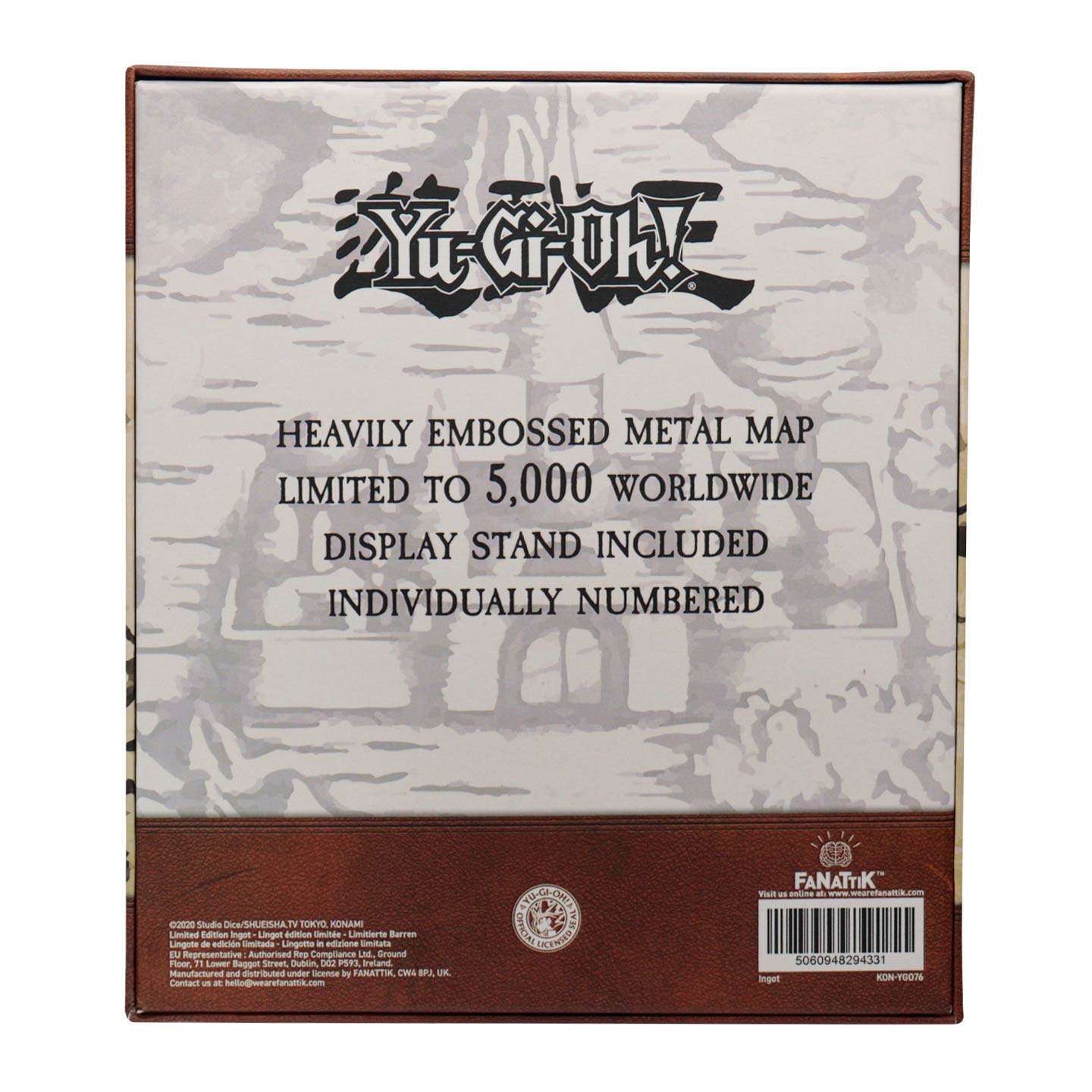 Achterzijde van de verpakking van de Yu-Gi-Oh! Duelist Kingdom Metal Map