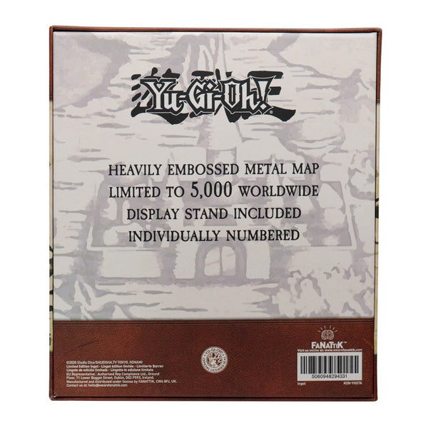 Achterzijde van de verpakking van de Yu-Gi-Oh! Duelist Kingdom Metal Map