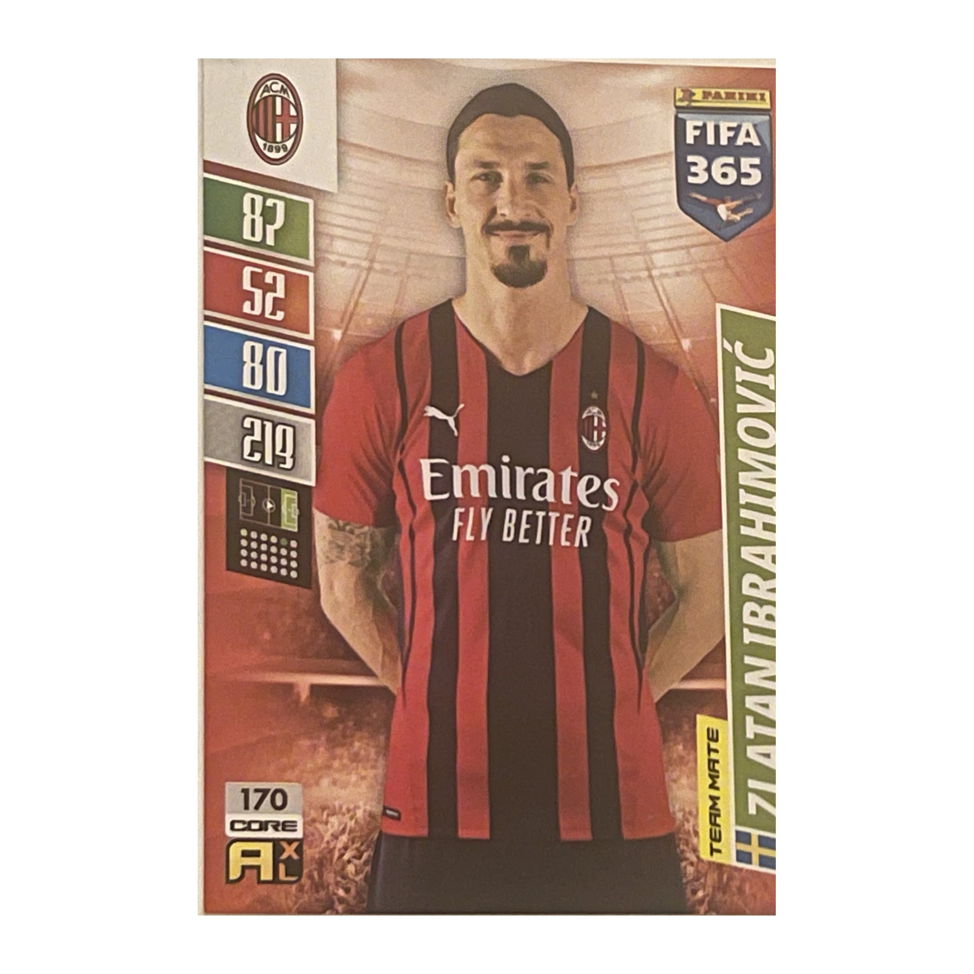 Zlatan Ibrahimović - Panini Adrenalyn XL FIFA 365 2022 (Core / Team Mate) [170] - voetbalkaart voorkant